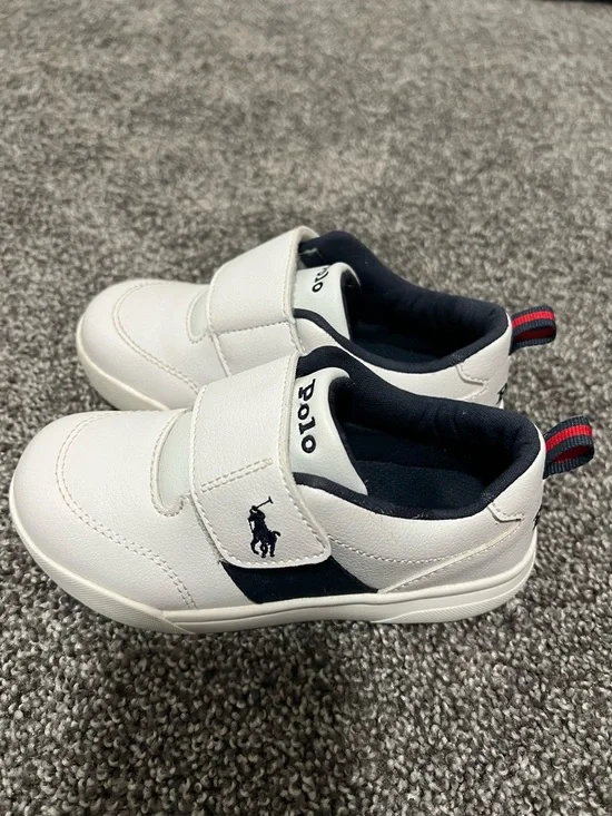 Polo by Ralph Lauren White and Navy Kids Sneakers - Picture 3 of 13